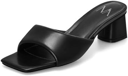Amazon.com | Bamboo  Womens Square Open Toe Cylinder Block Heel